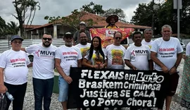 Vítimas da Braskem protestam durante encontro do G20, em Maceió