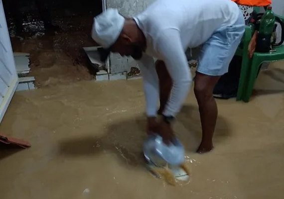 Chuva intensa provoca caos em cidades de Alagoas e mantém estado em alerta máximo