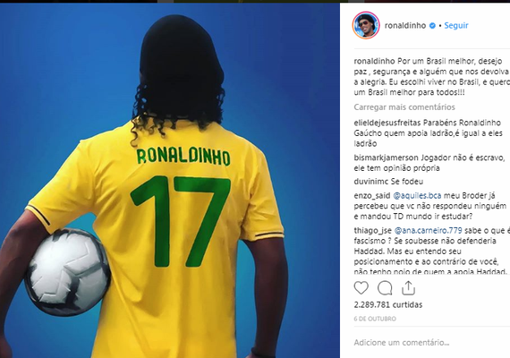 Apoio a Bolsonaro faz Gaúcho perder status de embaixador do Barcelona