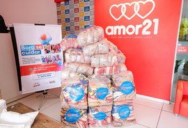 Instituto Amor 21 recebe uma tonelada de alimentos do Alagoas Sem Fome