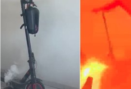 Patinete elétrico pega fogo dentro de residência e assusta casal em Maceió