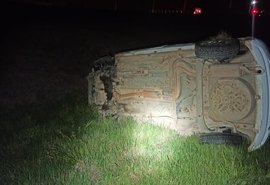 Passageiro morre ao capotar com carro em Girau do Ponciano