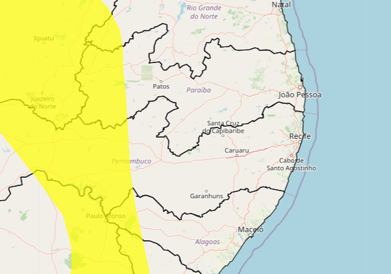 Inmet renova alerta de chuvas intensas para municípios de Alagoas