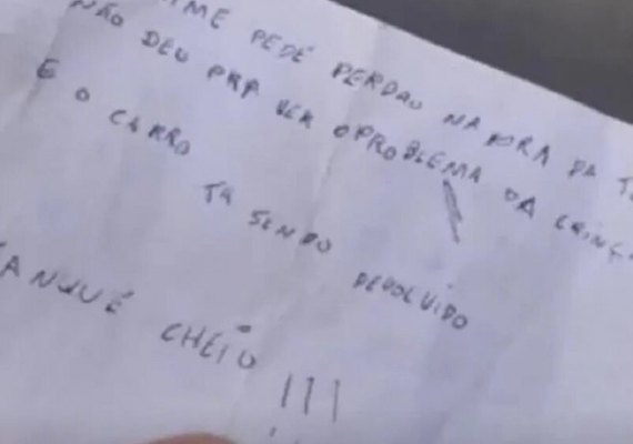 'O crime pede perdão': ladrões devolvem cadeirinha de criança com deficiência