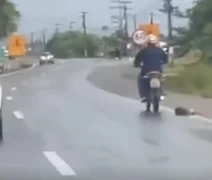 Proprietário de moto que arrastou cachorro em Rio Largo é identificado pela polícia
