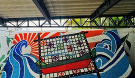 Alurb confecciona mural com mais de 30 mil tampinhas plásticas reutilizadas