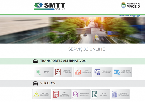 Prefeitura de Maceió disponibiliza plataforma de serviços da SMTT
