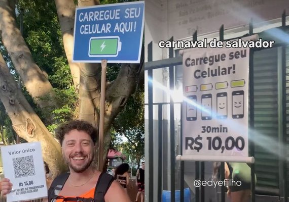 VÍDEO: empreendedores lucram alugando carregador no Carnaval
