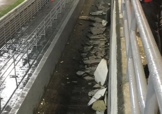 Após queda de reboco, MPAL pede audiência para discutir obras no Rei Pelé