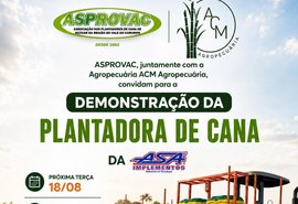 Asprovac incentiva plantio direto com demonstração de plantadora de cana em AL