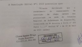 Enfermeiro diz que Comissão Eleitoral do Coren-AL sabia sobre investigação de fraude nas eleições