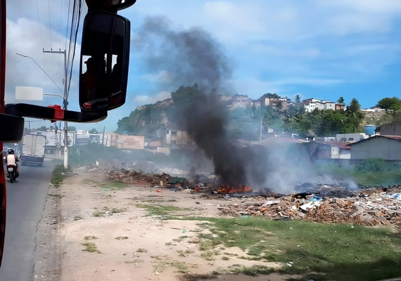 Bombeiros controlam princípio de incêndio em vegetação próxima ao Parque Municipal de Maceió