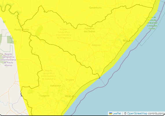 Inmet mantém alerta de chuvas intensas para todos os municípios de Alagoas