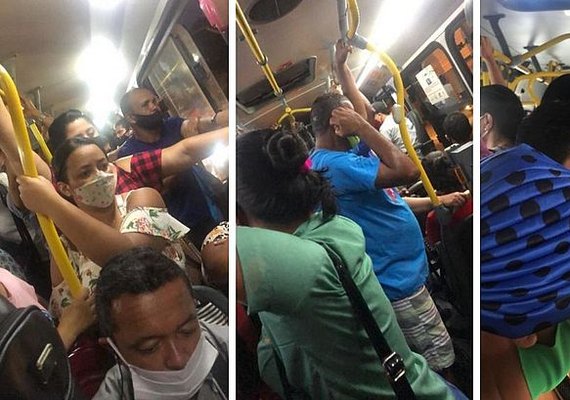 Distanciamento não é respeitado no transporte público de Maceió