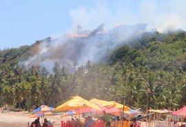 Incêndio em vegetação se alastra e atige pousada no litoral Norte