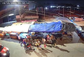 Câmeras flagram agressão contra mulher na Feirinha do Tabuleiro, em Maceió