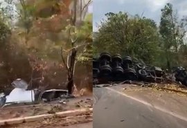 Ex-deputado de AL sofre acidente ao colidir com carreta
