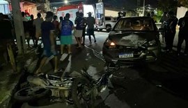 Colisão entre carro e moto deixa jovem ferido em São Miguel dos Campos