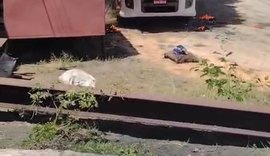 VÍDEO: Carreta pega fogo em oficina no Centro de São Luís do Quitunde