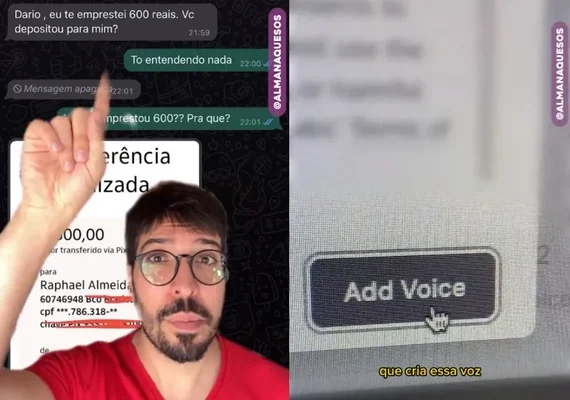 Influencer diz ter tido voz clonada por inteligência artificial e denuncia golpe contra o pai