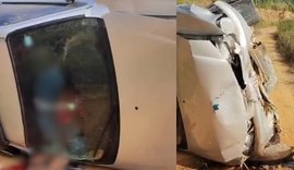 Mãe e filhas ficam feridas após capotamento em Murici