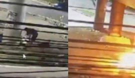Homem encapuzado incendeia pertences de pessoas em situação de rua em Maceió