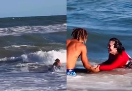 Surfista resgata mulher de afogamento na Praia do Francês