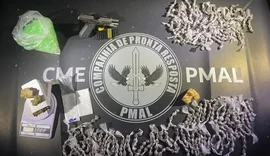 Homem é preso com pistola, crack e mais de 1 kg de maconha em AL