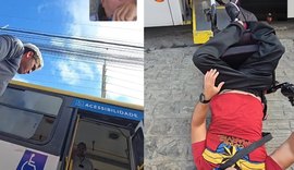 Cadeirante cai de ônibus ao gravar vídeo sobre falha em elevador, em Maceió