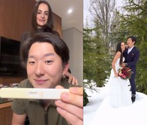 Ex-BBB Pyong Lee anuncia gravidez da esposa Natália Nasser