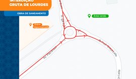 Trecho na Gruta de Lourdes é interditado para obras de saneamento