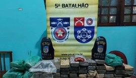 Polícia militar encontra quase 30kg de drogas enterrados em grota de Maceió