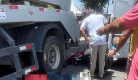 Motociclista tem fratura exposta após colisão com caminhão em Maceió