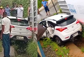 Trem colide com carro e interrompe circulação ferroviária em Maceió