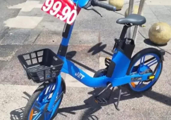 Bicicleta elétrica é colocada a venda no calçadão do Centro de Maceió