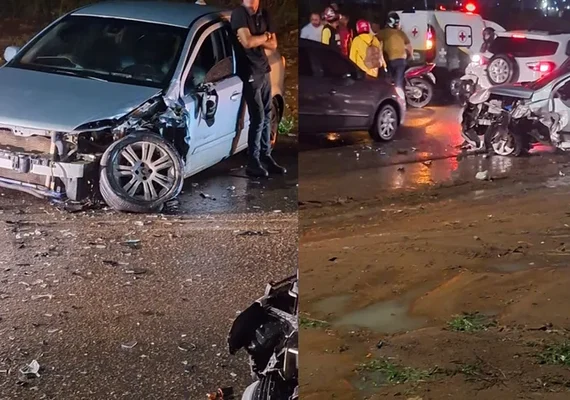 Farol alto provoca colisão frontal e deixa quatro feridos na AL-115, em Arapiraca