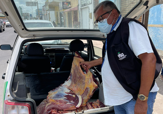 Vigilância Sanitária Municipal apreende cerca de 100kg de carne de origem clandestina