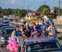 Em carreata quilométrica, João Catunda e Fátima Canuto levam multidão às ruas de Marechal Deodoro
