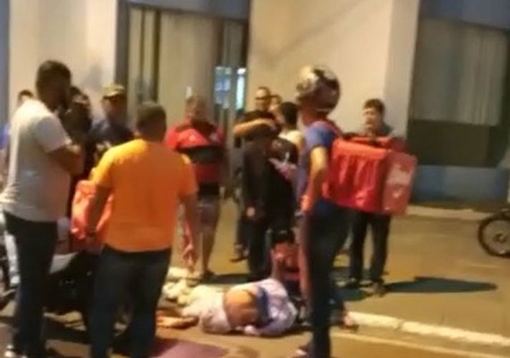 Motoqueiro é levado ao HGE após cair de viaduto no bairro de Magabeiras