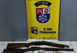 Polícia Militar apreendem quatro armas, drogas e 43 animais silvestres