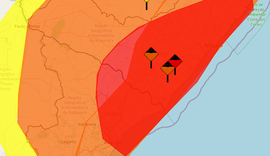 Inmet emite novo alerta de chuva, na cor vermelha, para 76 municípios de Alagoas no grau de “grande perigo”