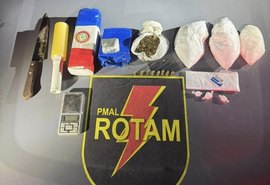 PM apreende 1,8 quilos de drogas durante averiguação de denúncia de tráfico no Farol