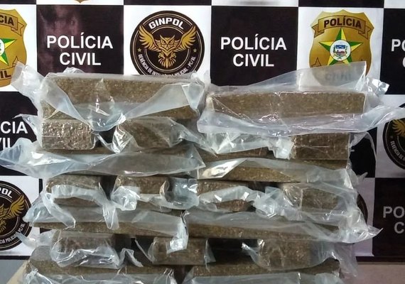 23 quilos de maconha embalada à vácuo são apreendidos em Arapiraca; três foram presos