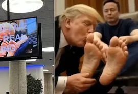 Governo dos EUA investiga vídeo de Trump beijando os pés de Musk; assista