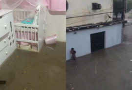 Forte temporal deixa ruas e casas alagadas em municípios de Alagoas
