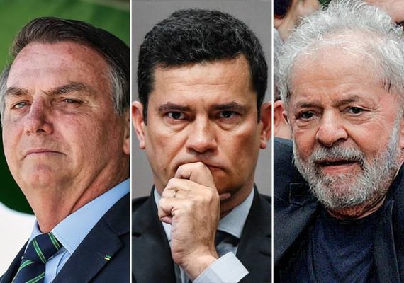 Bolsonaro empata com Lula no 1° turno; Moro supera com folga o petista