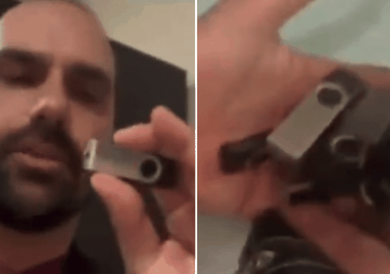 Após aparecer em jogo da seleção, Eduardo Bolsonaro diz que foi ao Catar entregar pen drive sobre 'situação do Brasil'