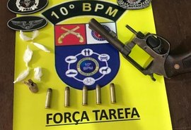 10º Batalhão e batalhão de Radiopatrulha apreendem cinco armas e drogas em AL