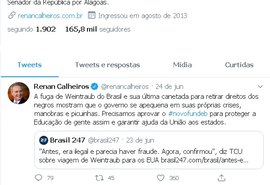 Senador fala sobre a fuga de Weintraub em suas redes sociais