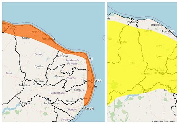 Inmet emite alerta sobre fortes chuvas em Alagoas neste final de semana
